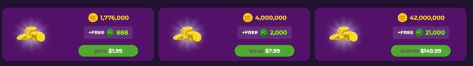 Fortune Coins Casino Coin Packages