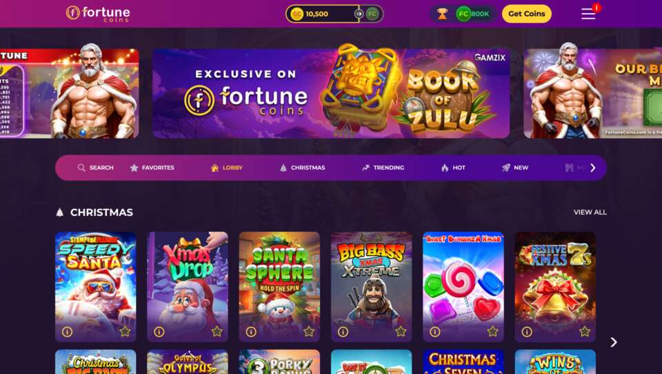 Fortune Coins Homepage Desktop