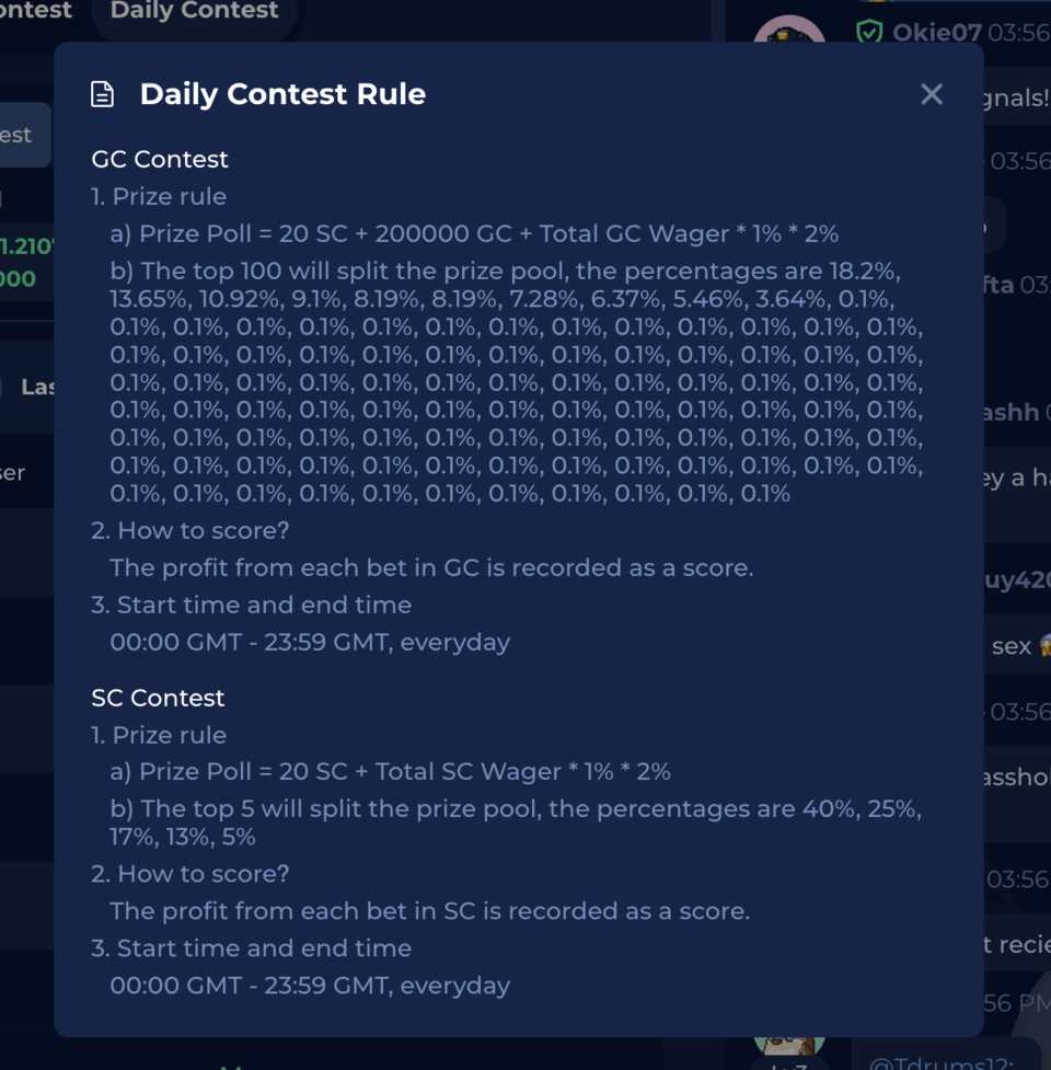 LuckyBird Daily Contest rules