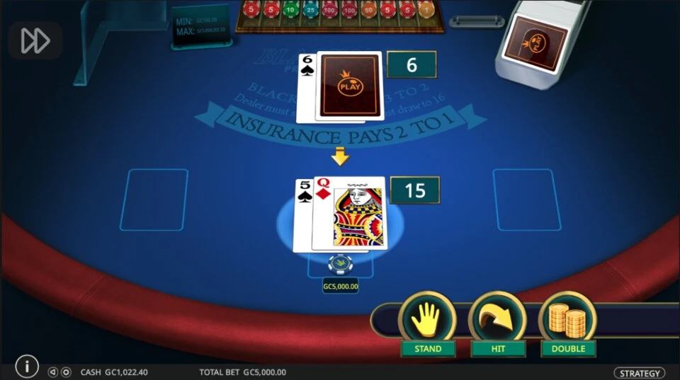 Clubs Casino American Blackjack Table Game