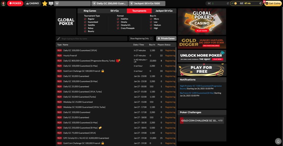 Global Poker Tournaments