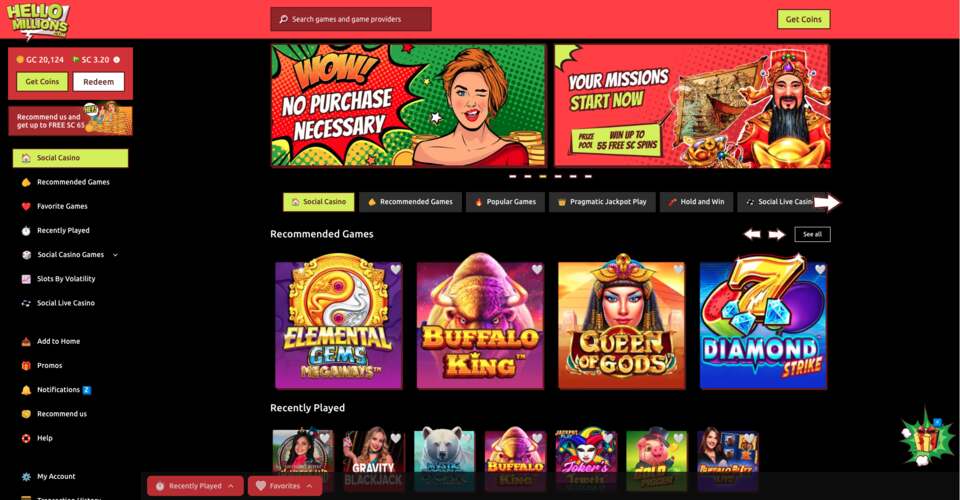 Hello Millions Homepage