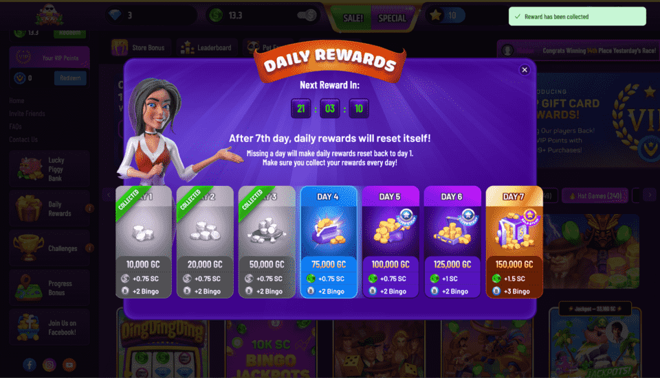 DingDingDing Daily bonus