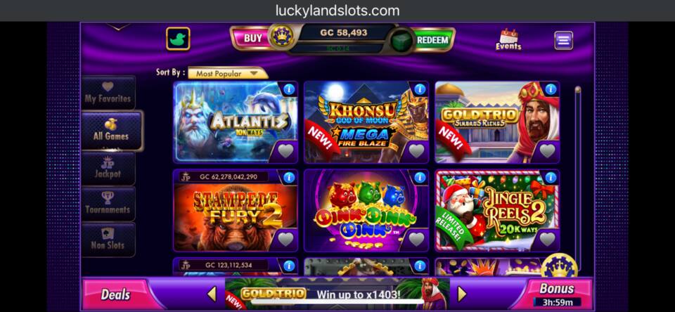 LuckyLand Slots Homepage