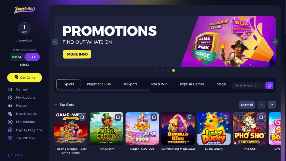 Sweeptastic Homepage Promotions