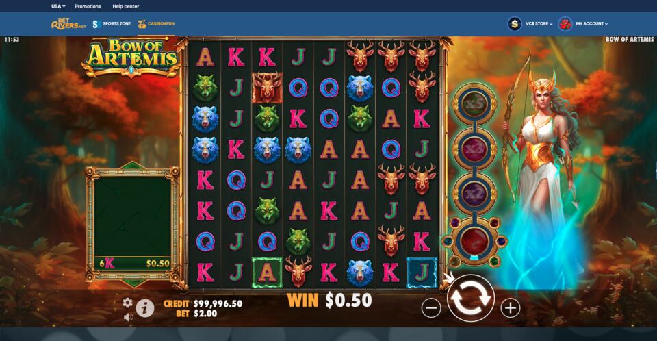 BetRivers.net Book of Artemis Slot Game