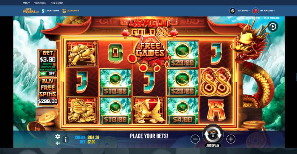 BetRivers.net Dragon Gold Casino Game