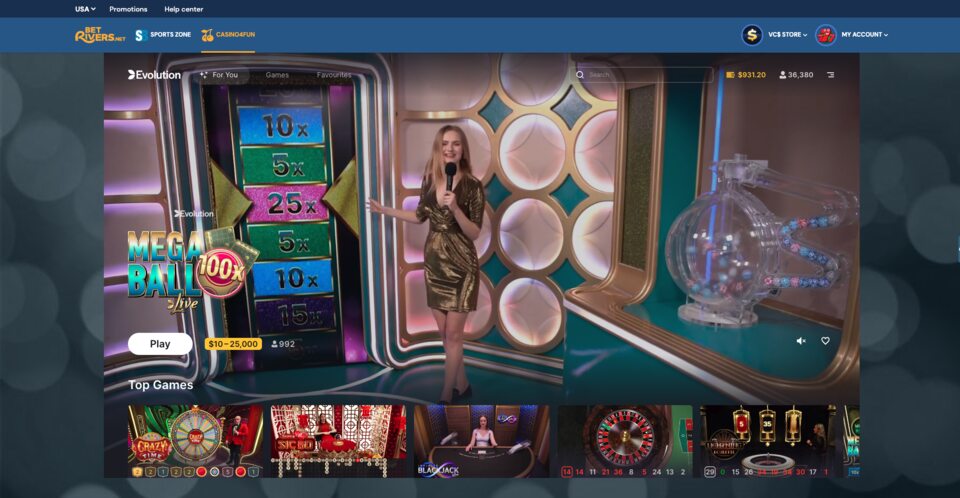 BetRivers.net Megaball Live Game