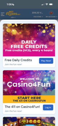 BetRivers.net Mobile Promos Screen