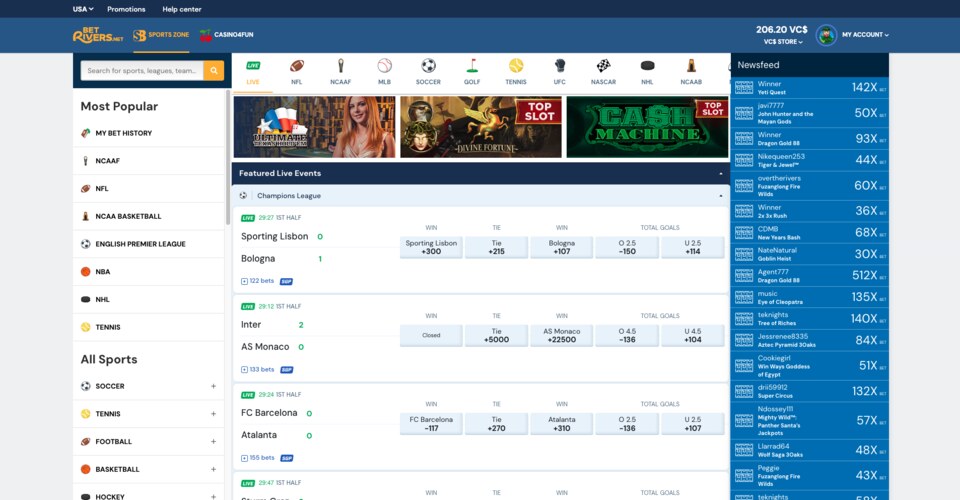 BetRivers.net Sports Betting Selection