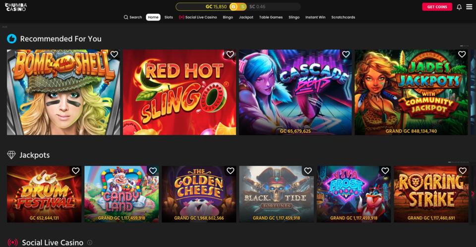 Chumba Casino Homepage