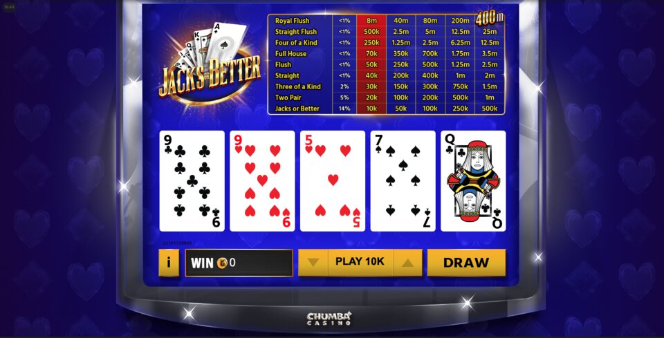 Chumba Casino Jacks or Better