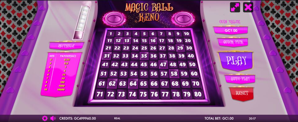 Scrooge Casino Magic Ball Keno