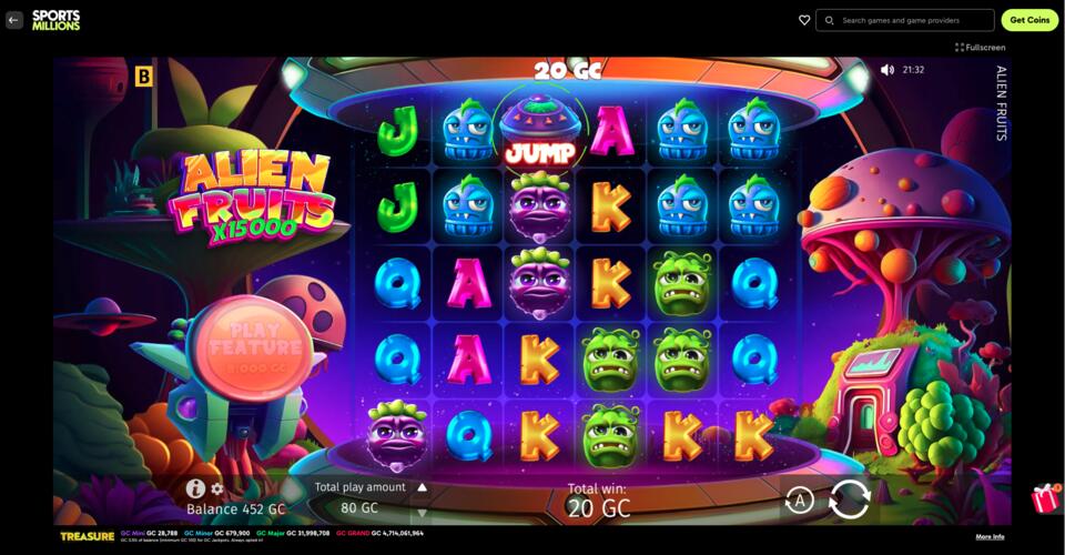 SportsMillions Alien Fruits Casino Game