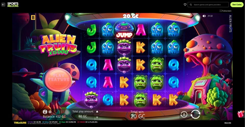 SportsMillions Alien Fruits Casino Game