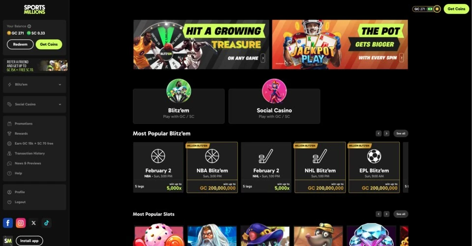 SportsMillions Homepage