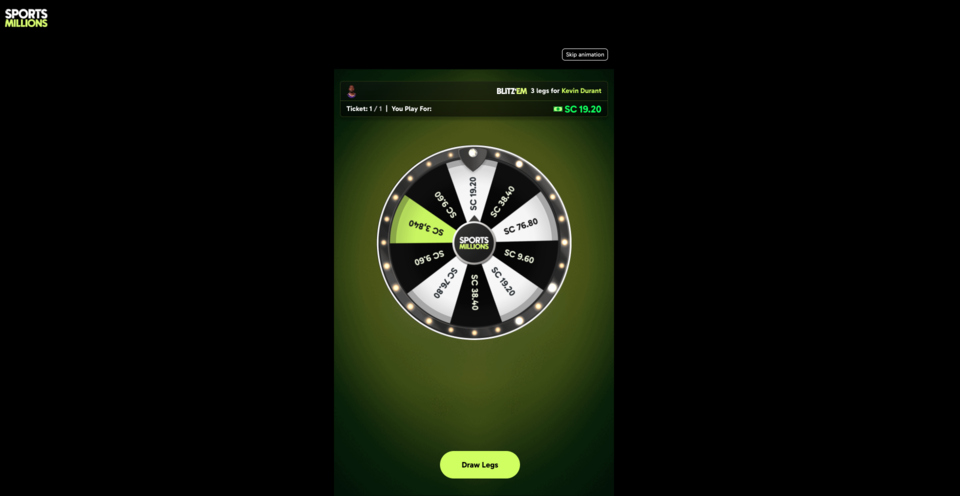 SportsMillions Wheel of Fortune