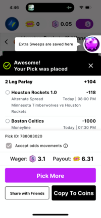 Thrillz Social Sportsbook Parlays