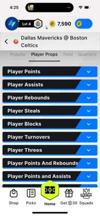 Thrillz Sportsbook Player Props