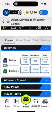 Thrillzz Sports Betting Spreads