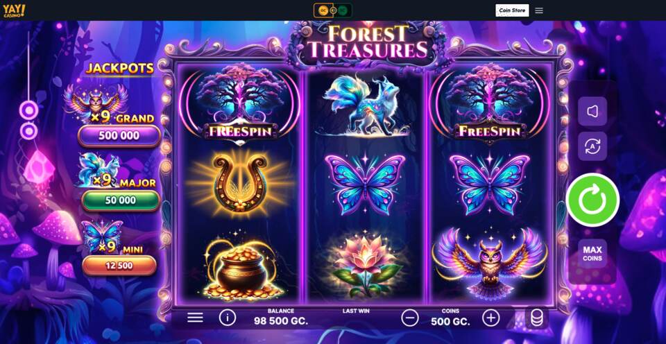 Yay Casino Forest Treasures slot game