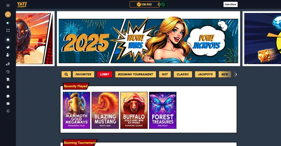 Yay Casino Homepage