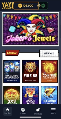 Yay Casino Mobile Games Selection