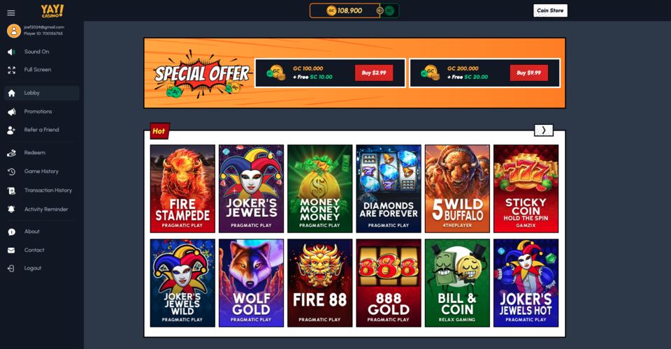 Yay Casino Special Offer