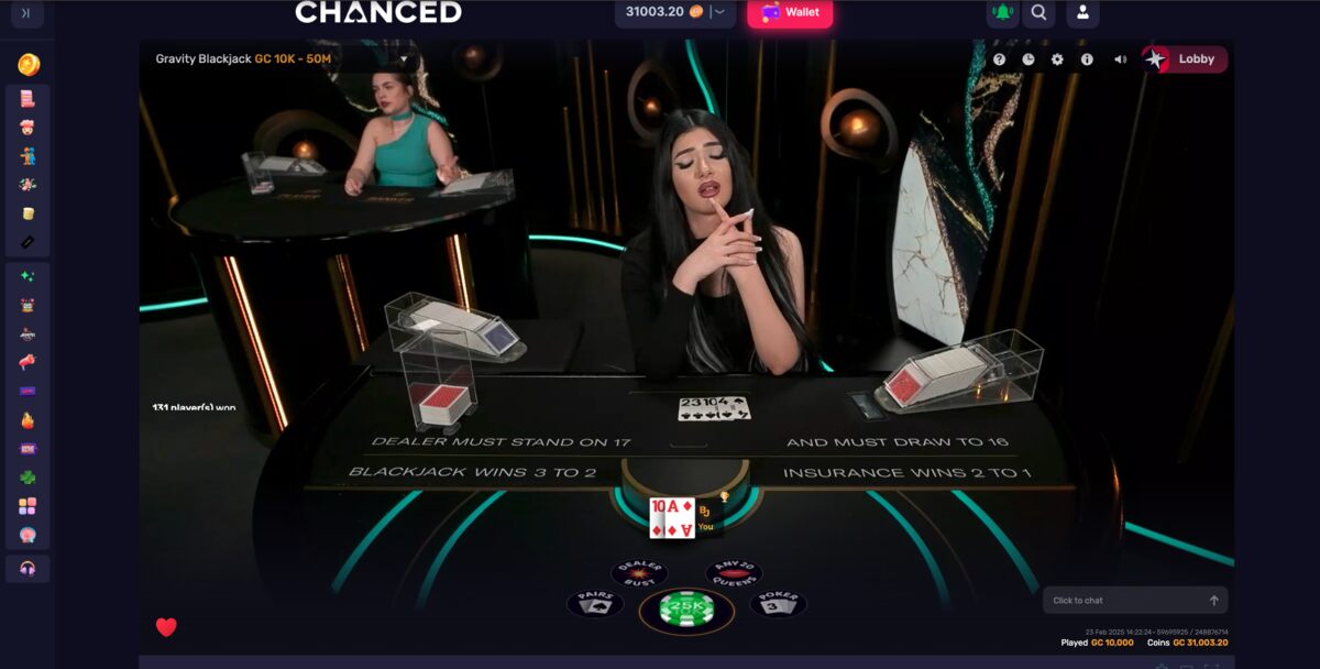 Chanced Casino Live Dealer Poker