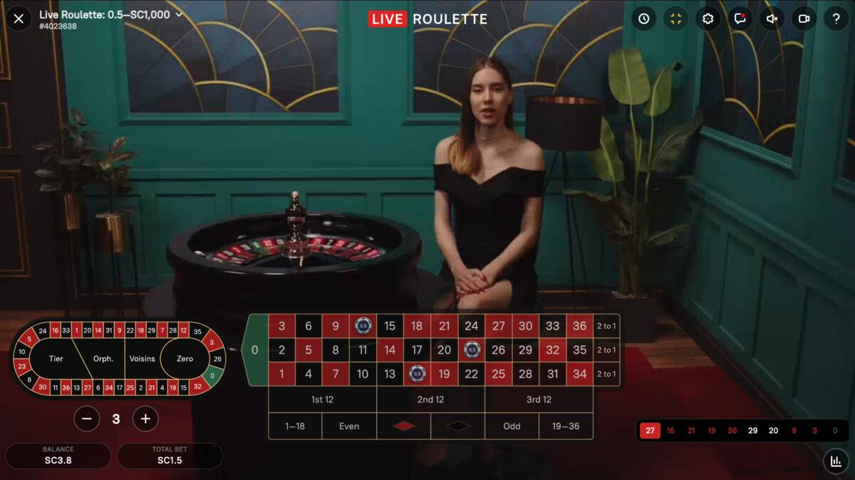 Chanced Casino Live Roulette