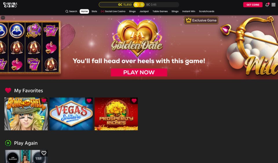 Chumba Casino Homepage