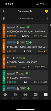Clubs Poker Mobile Tournaments