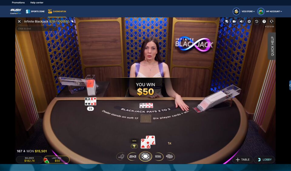 Rush Games Live Blackjack