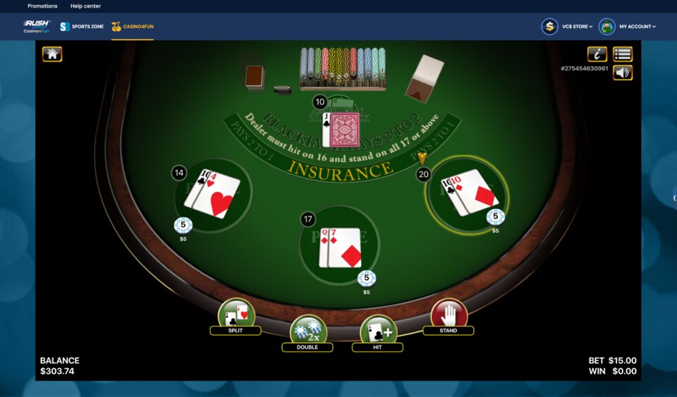 Rush Games Casino Game Blackjack