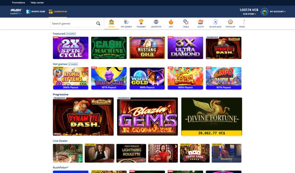 Rush Games Casino Games