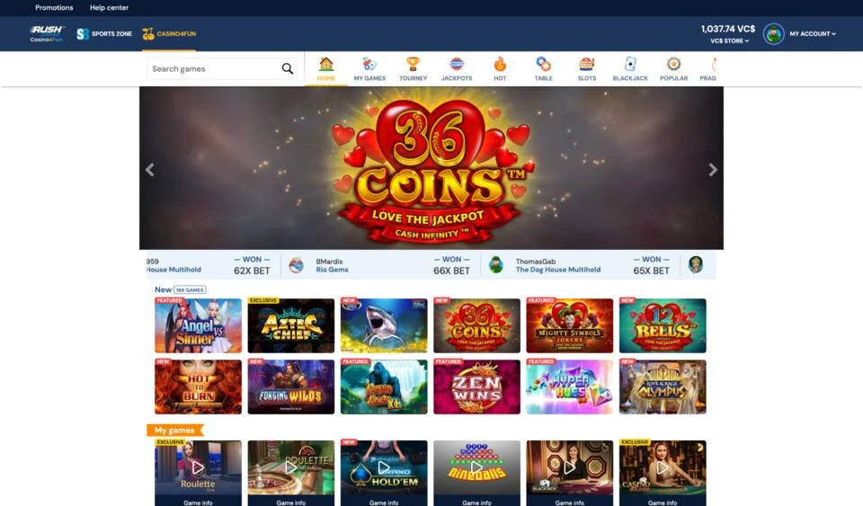 Rush Games Homepage
