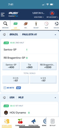 Rush Games Mobile Betting