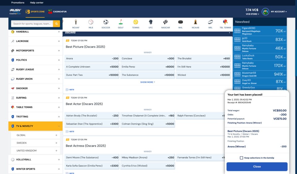 Rush Games TV & Novelty