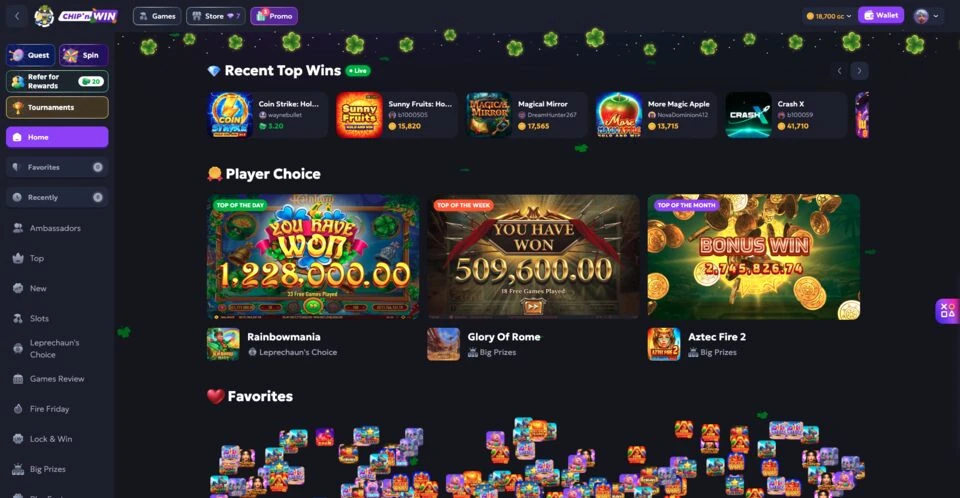 Chip'n Win Homepage