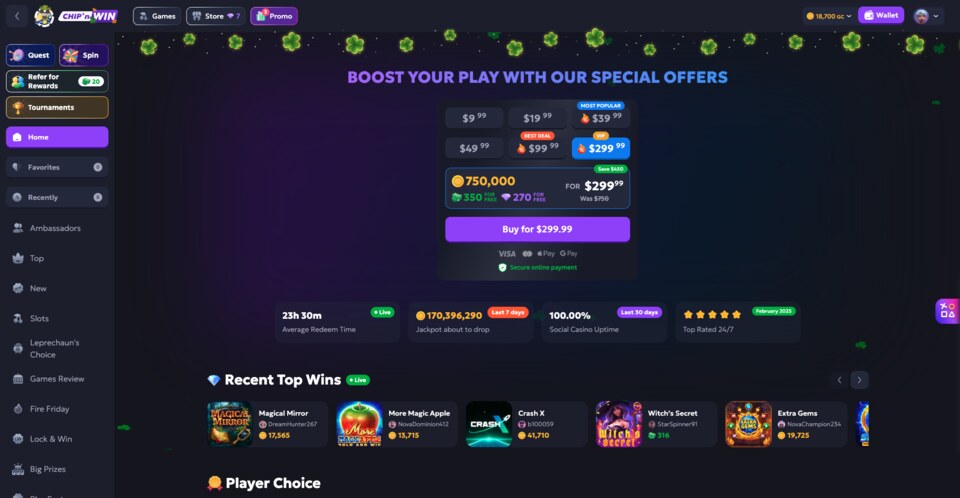 Chip'n Win Special Offers