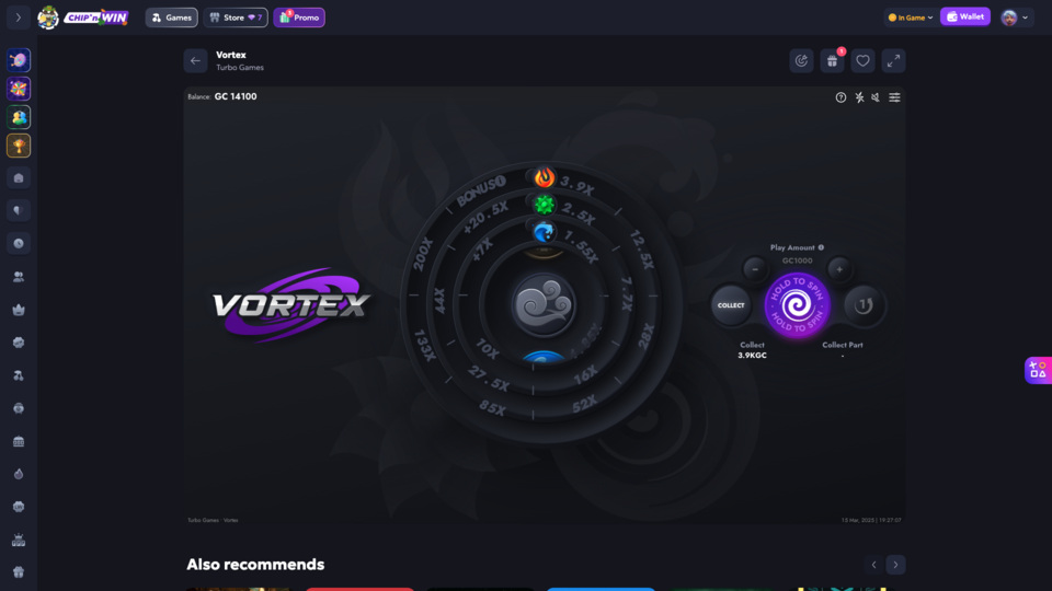 Chip'n Win Vortex Game