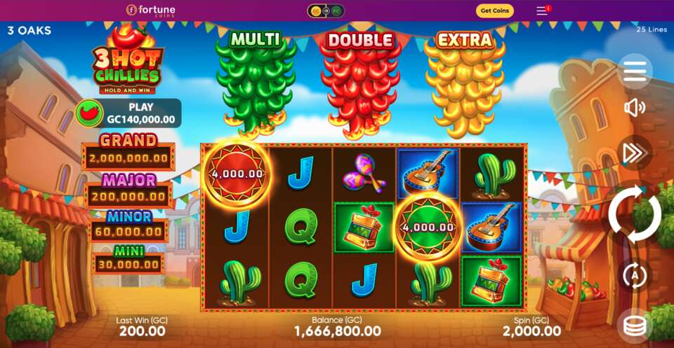 Fortune Coins 3 Hot Chillies Game