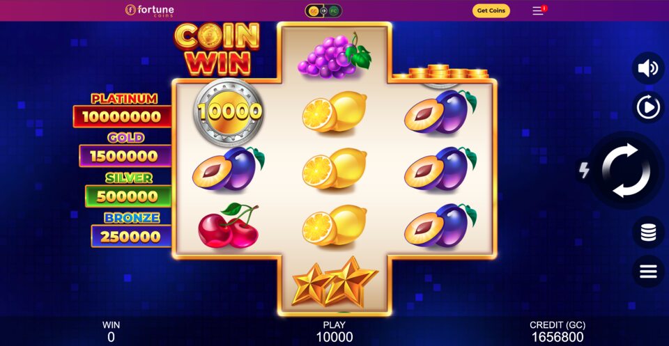 Fortune Coins Sweepstakes Casino Game Coin Win