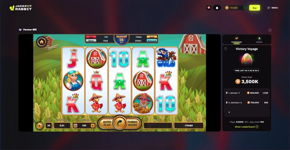 JackpotRabbit Farmer Bill Casino Game