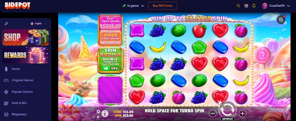Sidepot Casino Game Sweept Bonanza 1,000