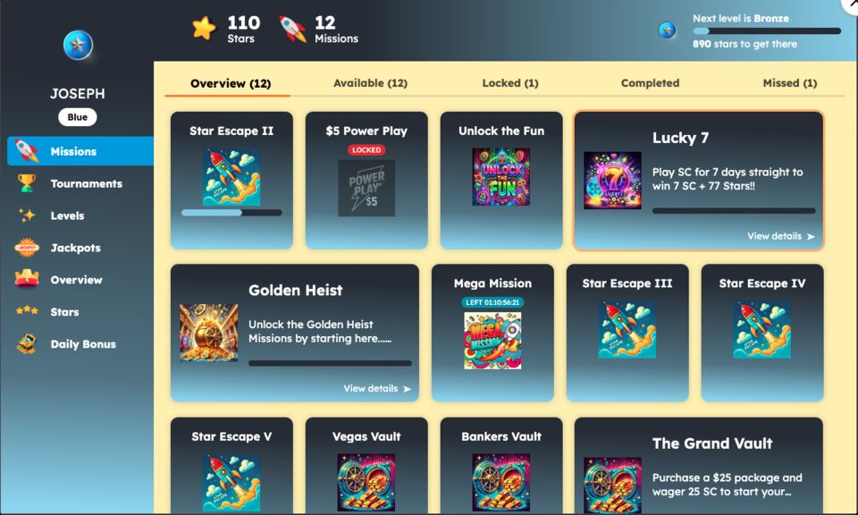 Spinfinite Daily Missions