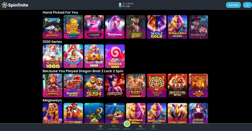 Spinfinite Games
