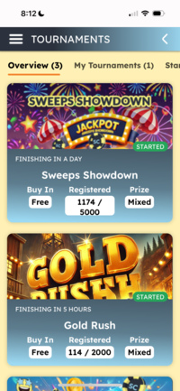 Spinfinite Mobile Tournaments