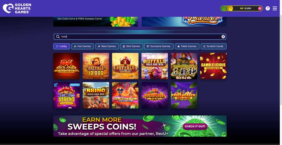 Golden Hearts Games Hold Games