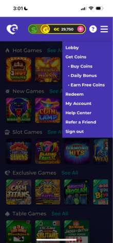 Golden Hearts Games Mobile Menu